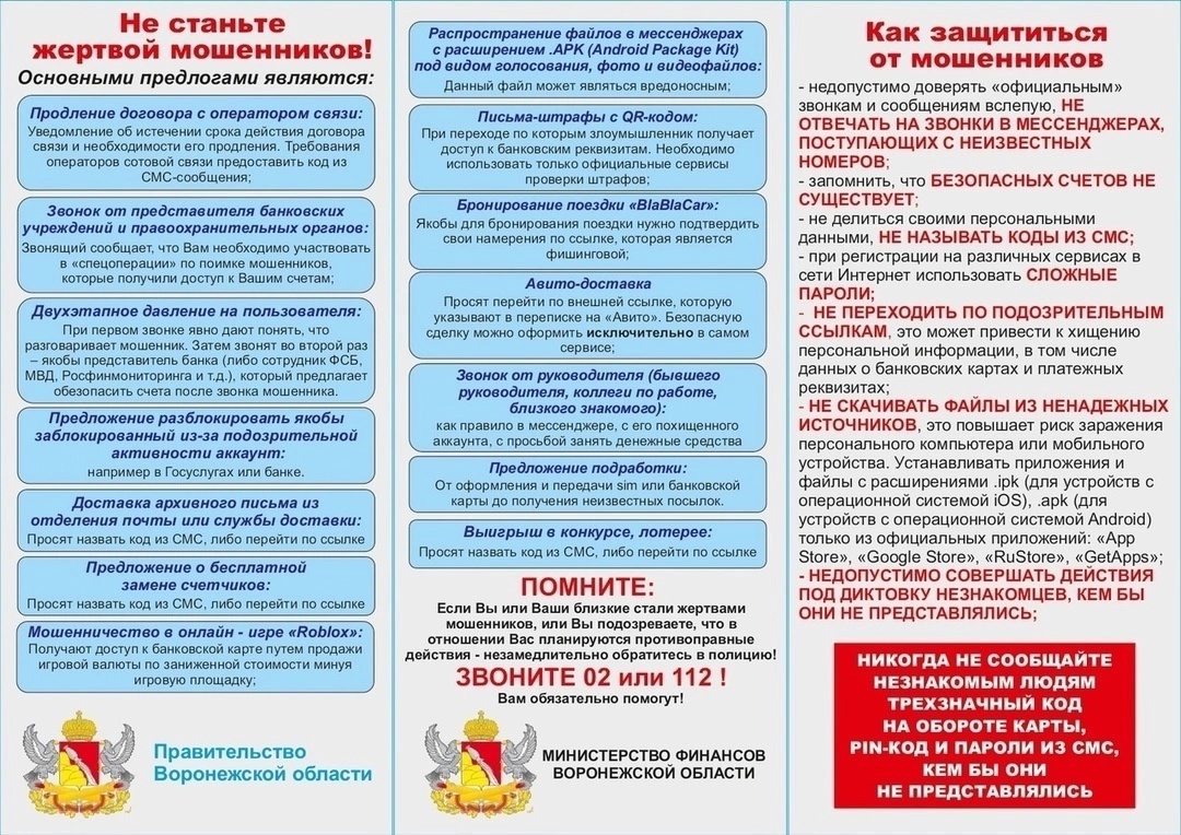 Памятка &quot;Мошенники&quot;.